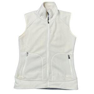 REI Zip Front Vest Women's Size Small Off White Fleece Zip Pockets